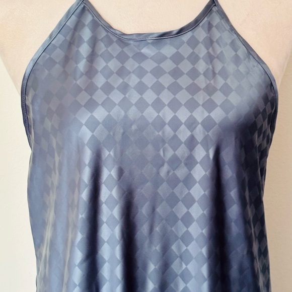 House of Harlow 1960 Women’s L Baby Blue Diamond Sateen Backless Maxi Dress - Picture 3 of 10